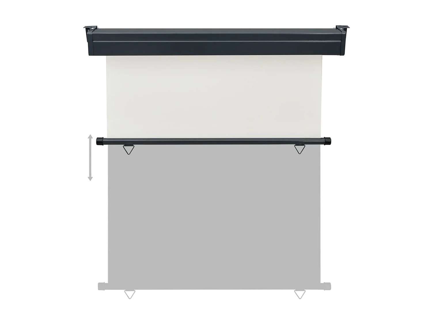 Auvent latéral de balcon 160x250 cm Crème