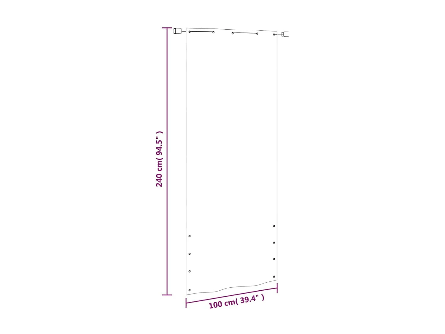 Écran de balcon Vert clair 100x240 cm Tissu Oxford