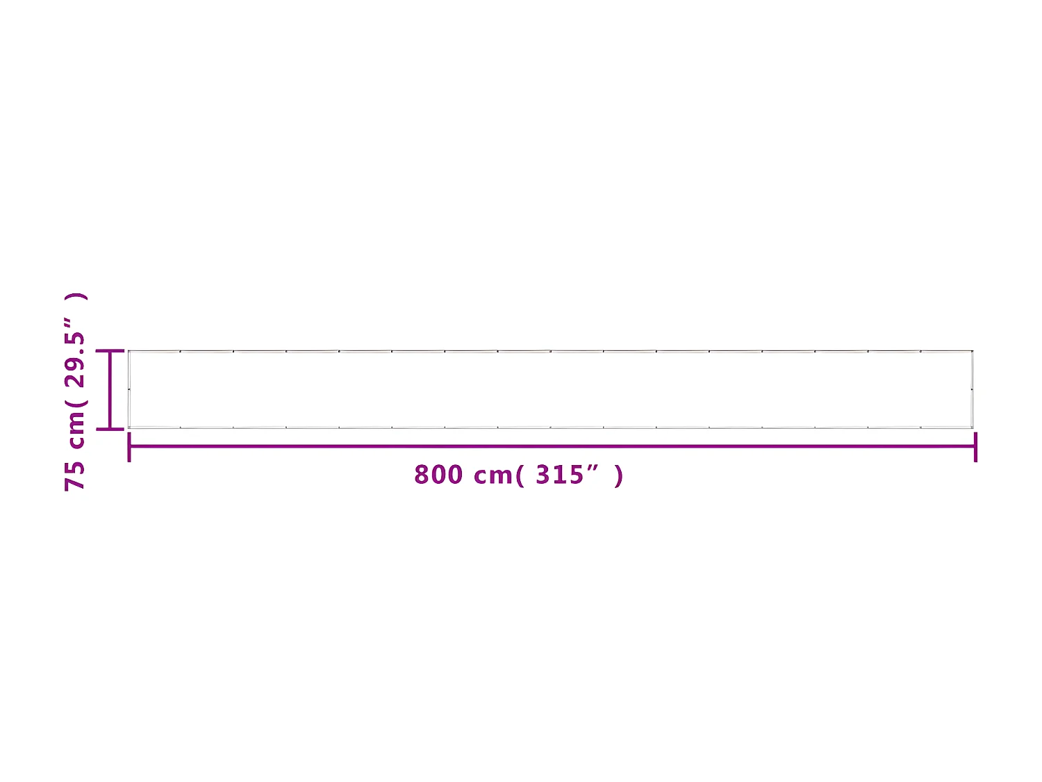 Écran de balcon anthracite 75x800 cm 100% polyester oxford