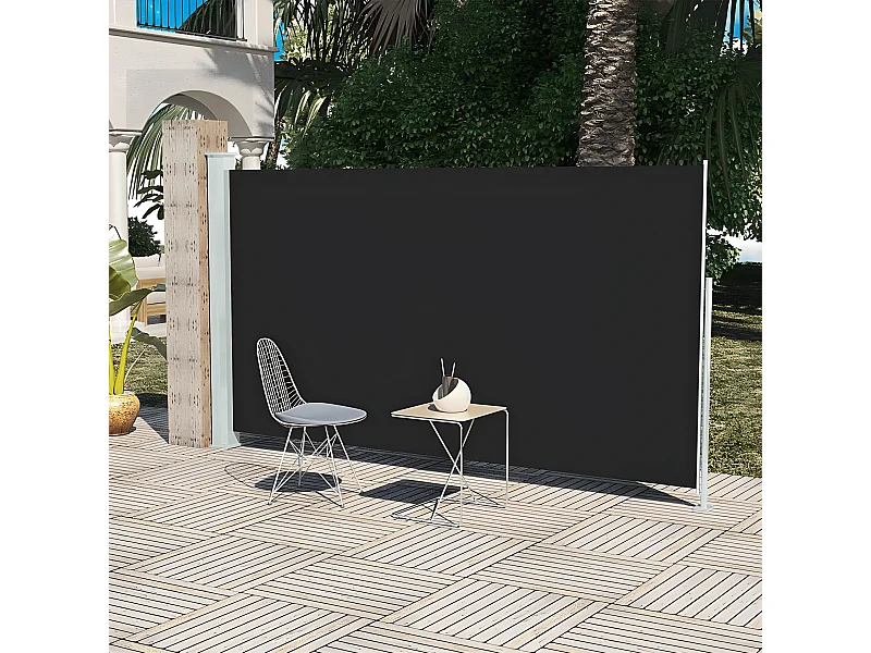 Toldo lateral de jardín o terraza 160x300 cm negro