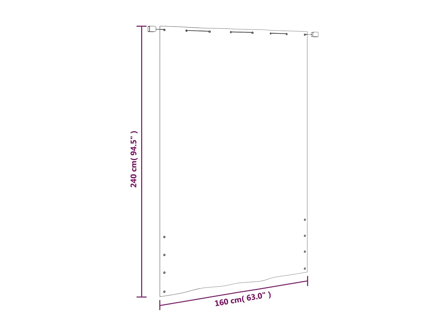 Écran de balcon Vert clair 160x240 cm Tissu Oxford