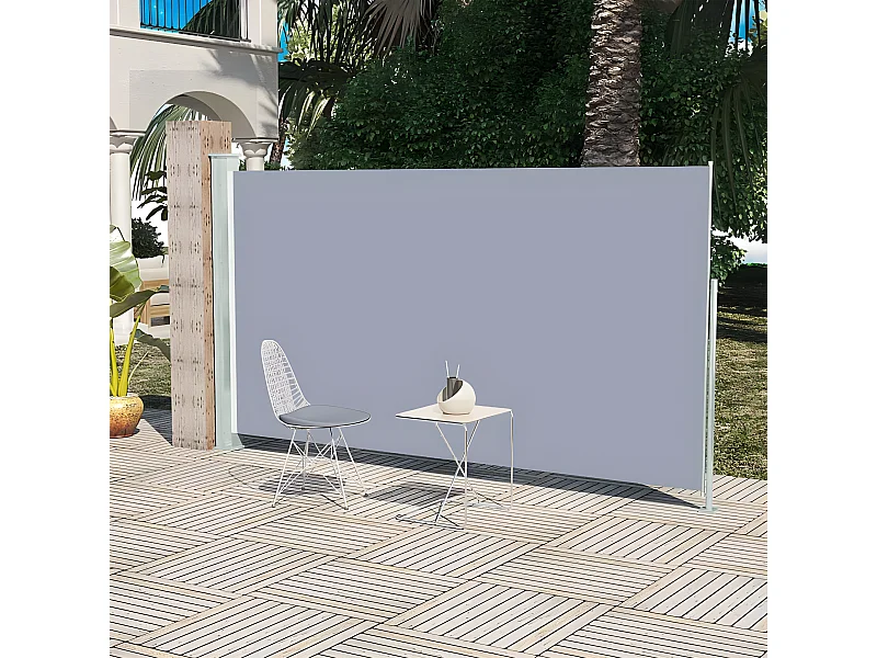 Auvent latéral rétractable de patio 160x300 cm Gris
