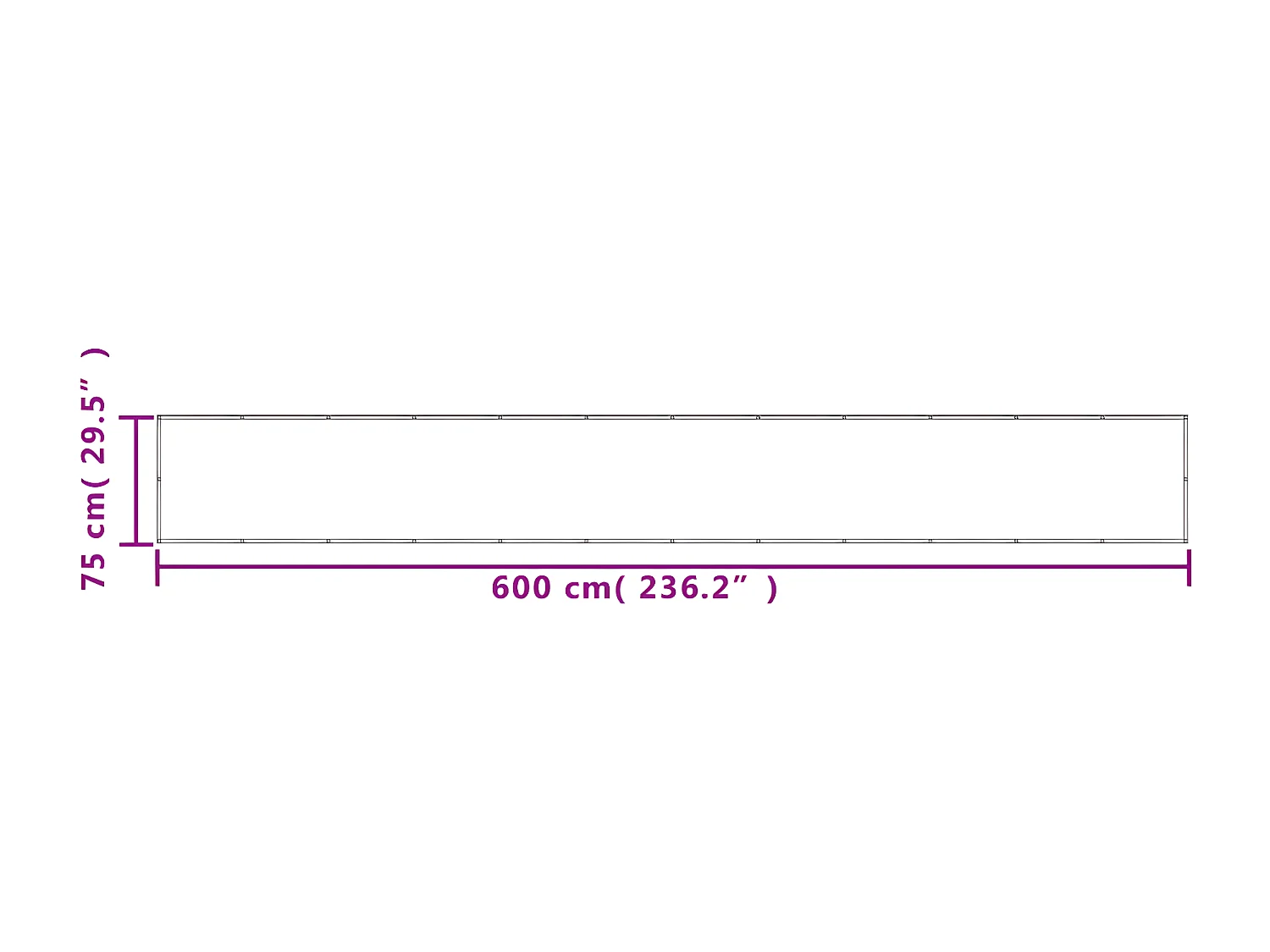 Écran de balcon gris clair 75x600 cm 100% polyester oxford