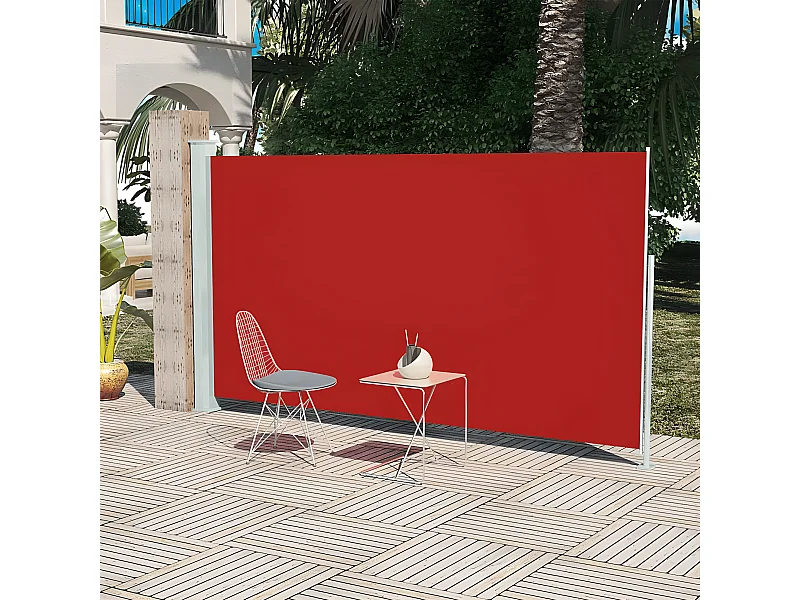 Auvent latéral rétractable de patio 160x300 cm Rouge