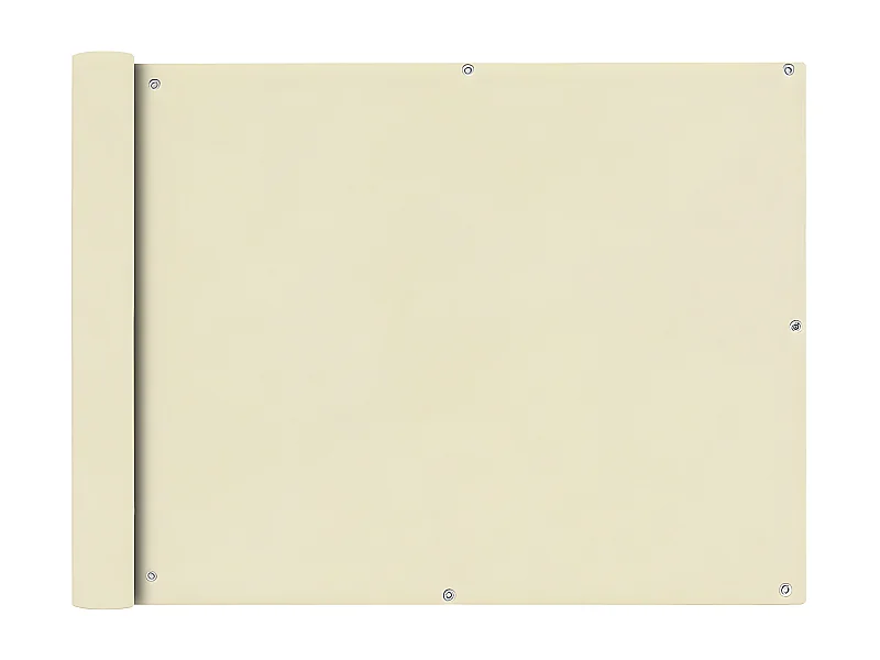 Écran de balcon en tissu Oxford 90x600 cm Crème