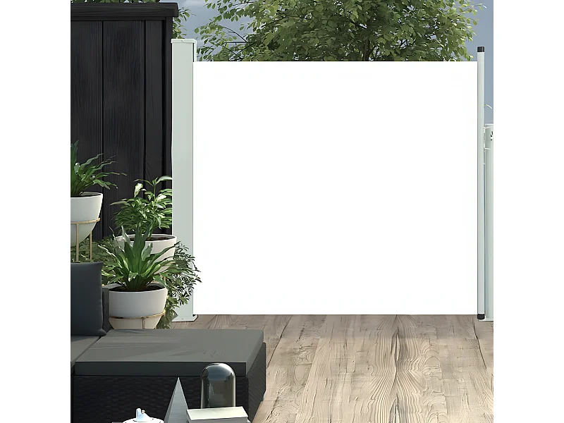 Tuinscherm uittrekbaar 100x300 cm crème