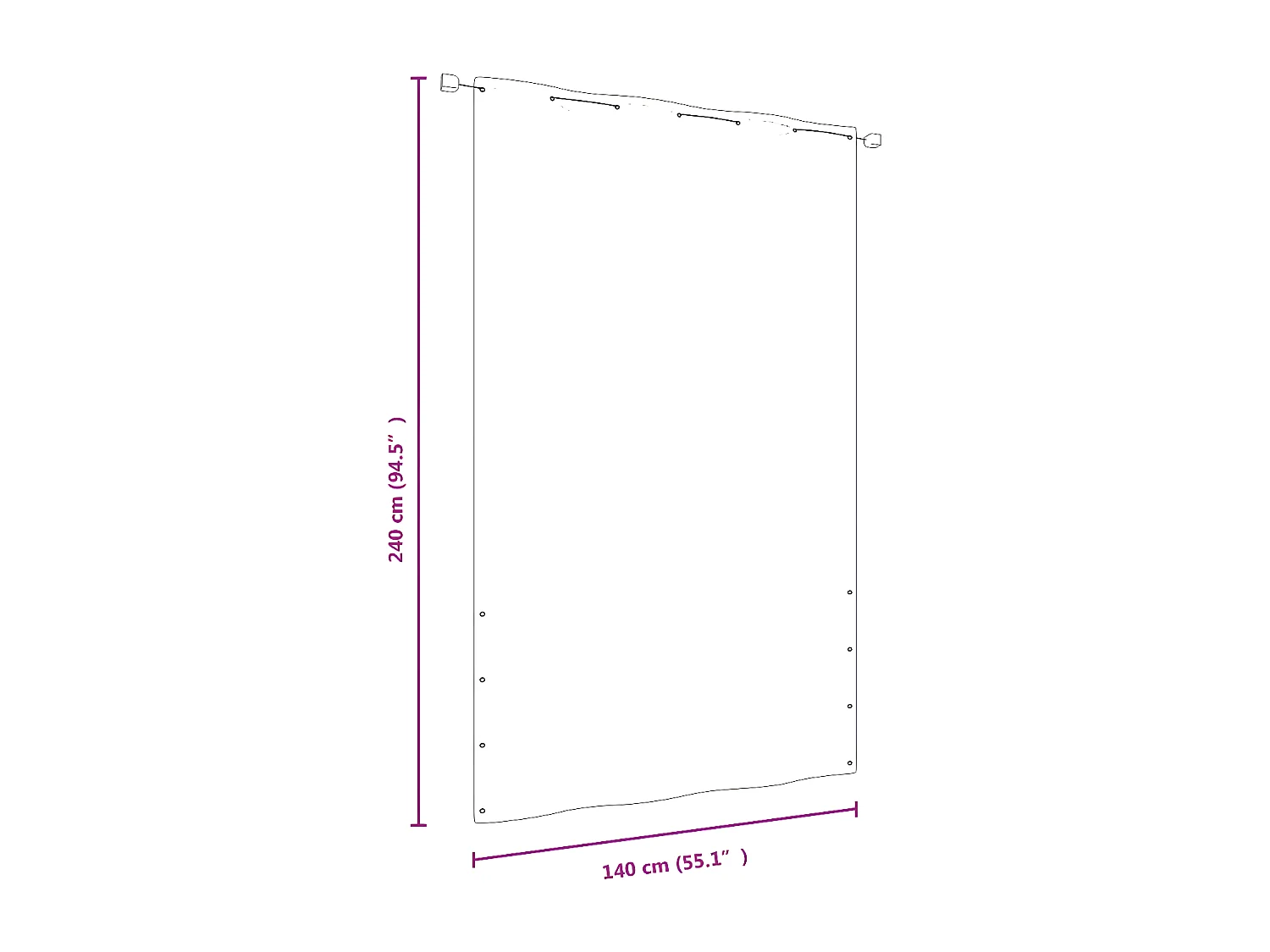 Écran de balcon Rouge 140x240 cm Tissu Oxford