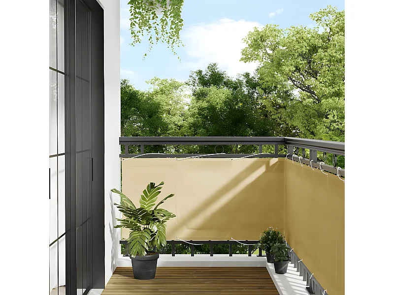 Écran de balcon sable 75x300 cm 100% polyester oxford