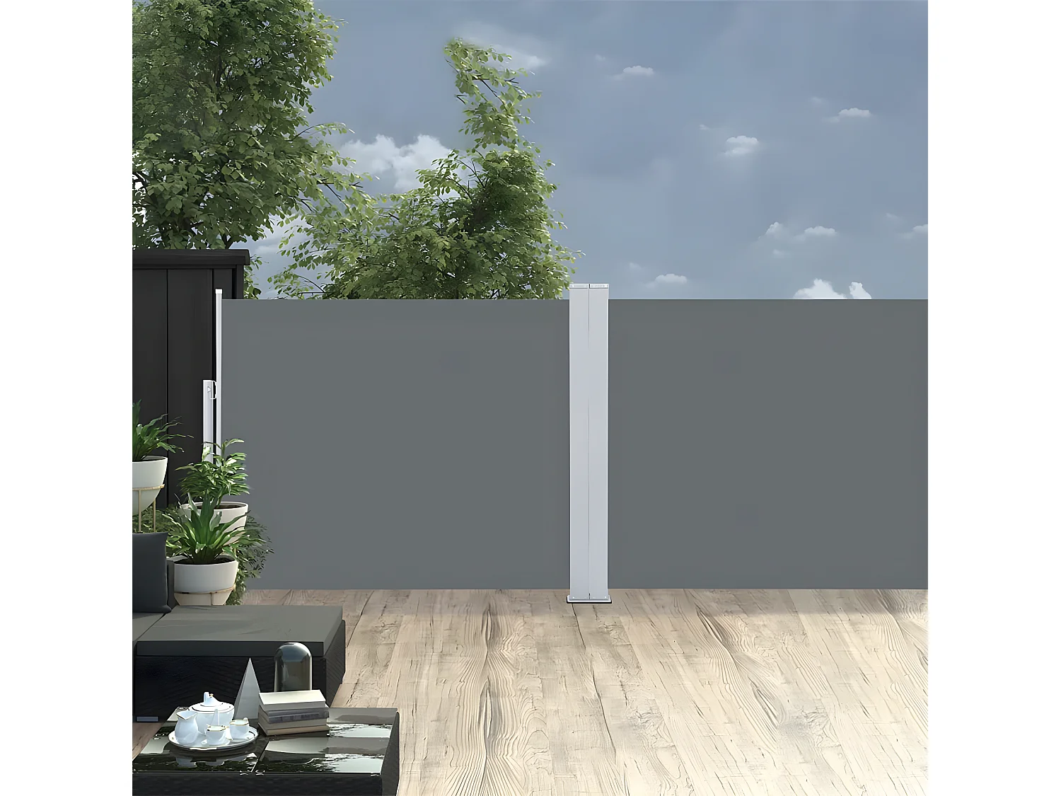 Auvent latéral rétractable Anthracite 140 x 1000 cm