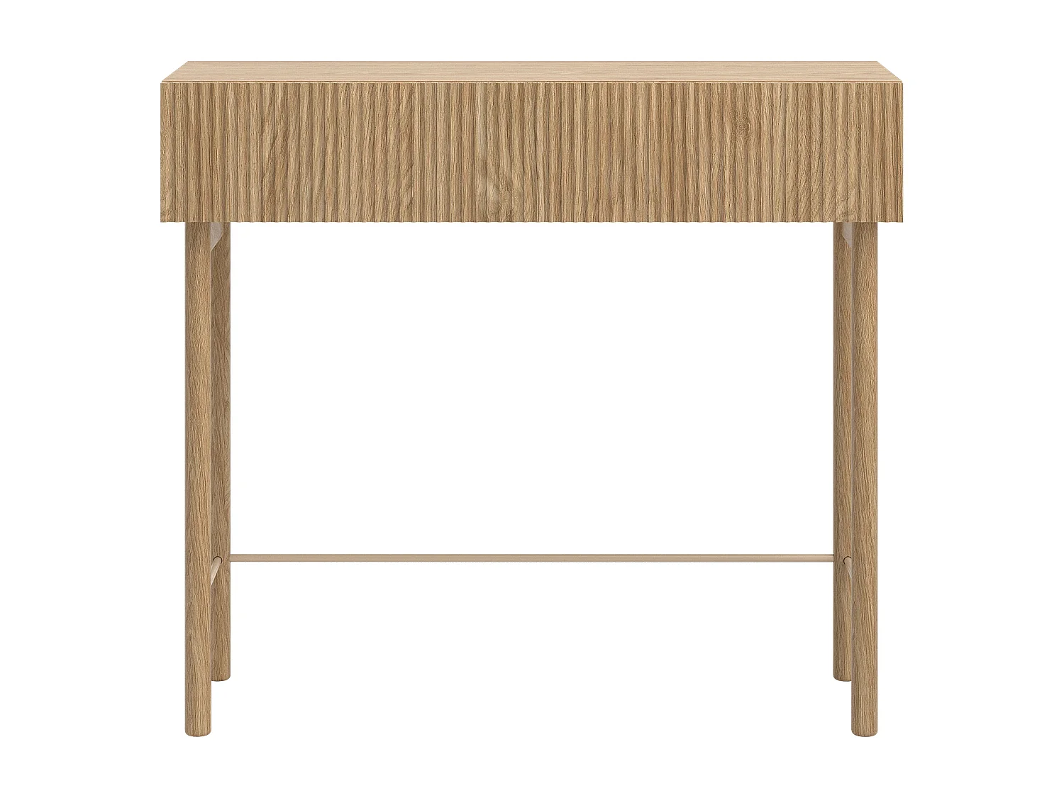 Table console avec tiroir - debout - 90 cm - couleur de bois chêne huilé - NOLIE