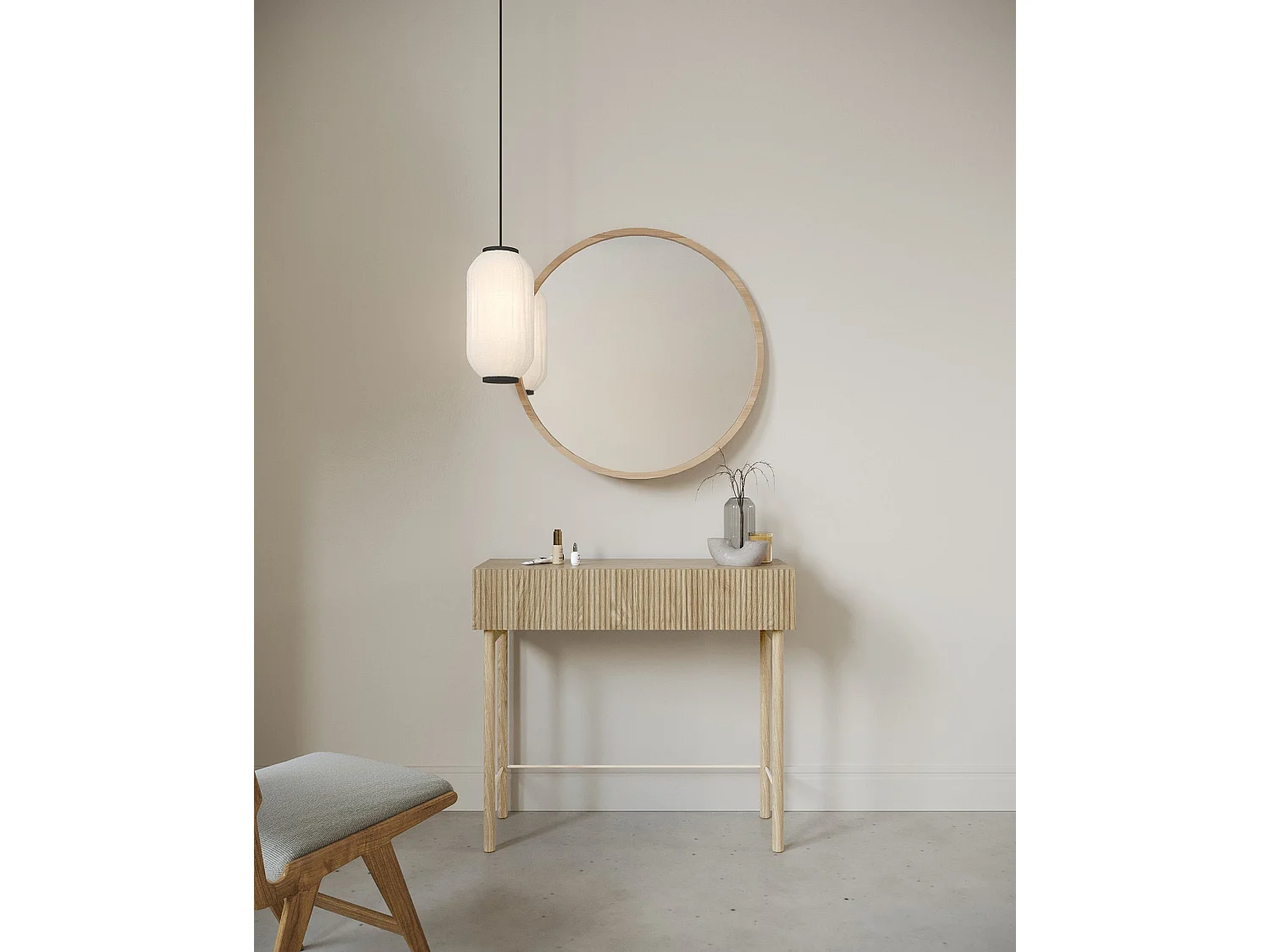 Selsey Nolie - Schminktisch mit Schublade, Eichenholzoptik, 90 cm