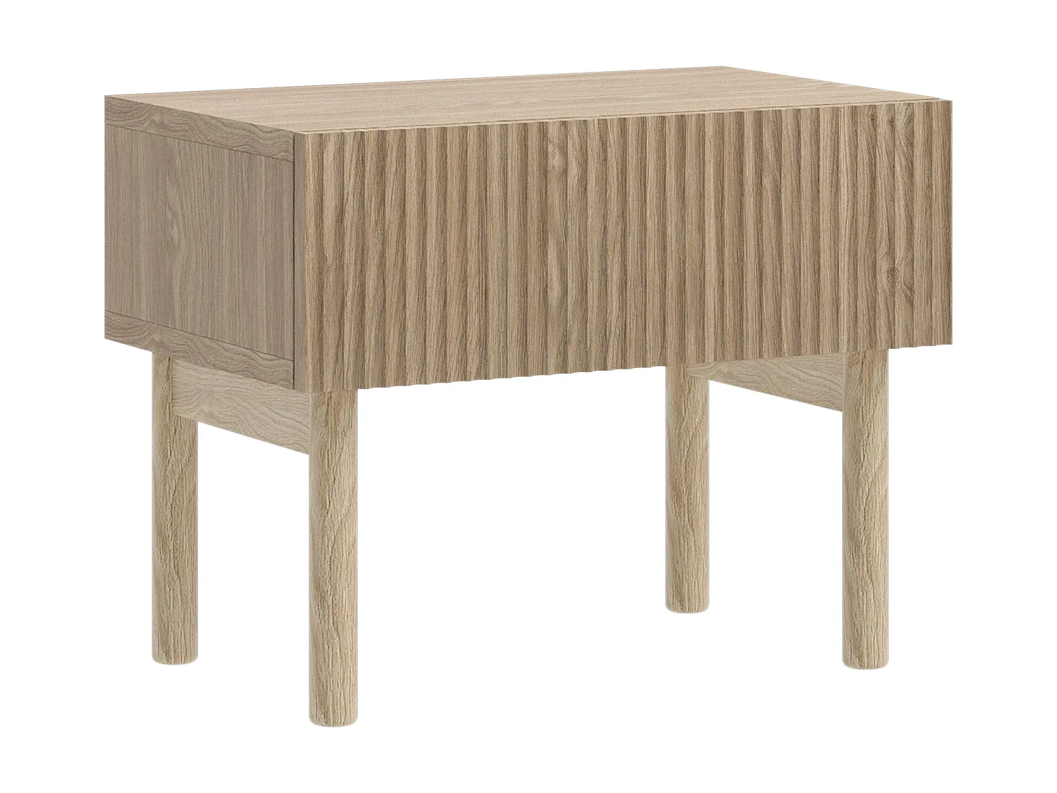 Table de chevet avec tiroir - debout - 50 cm - couleur de bois chêne huilé - NOLIE