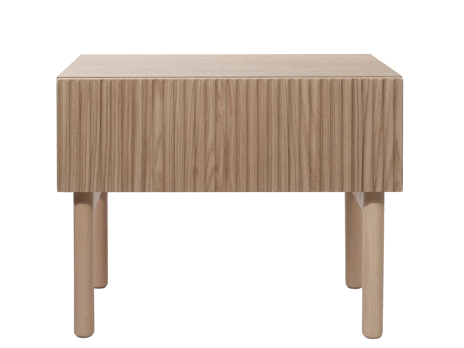 Table de chevet avec tiroir - debout - 50 cm - couleur de bois chêne huilé - NOLIE