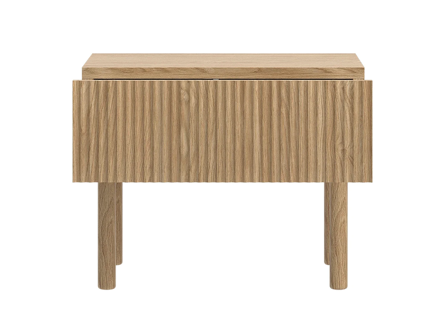 Table de chevet avec tiroir - debout - 50 cm - couleur de bois chêne huilé - NOLIE