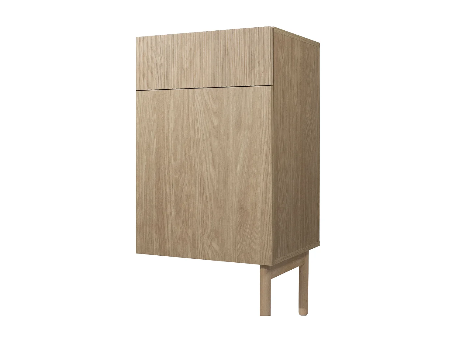 Commode à deux portes et deux tiroirs - 100 cm - couleur de bois chêne huilé - NOLIE
