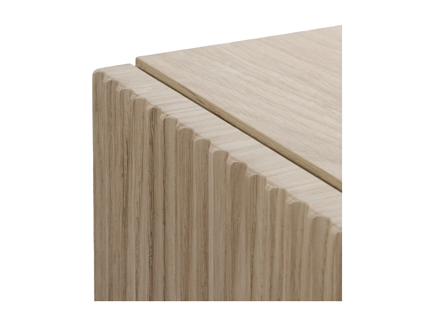 Commode à deux portes et deux tiroirs - 100 cm - couleur de bois chêne huilé - NOLIE