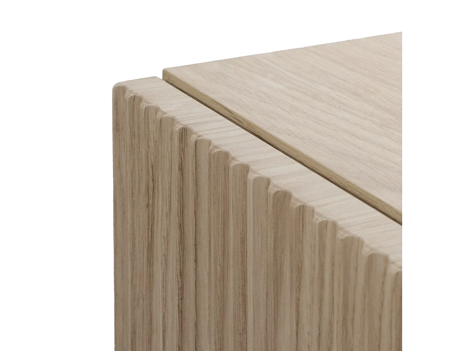 Commode à deux portes et deux tiroirs - 100 cm - couleur de bois chêne huilé - NOLIE