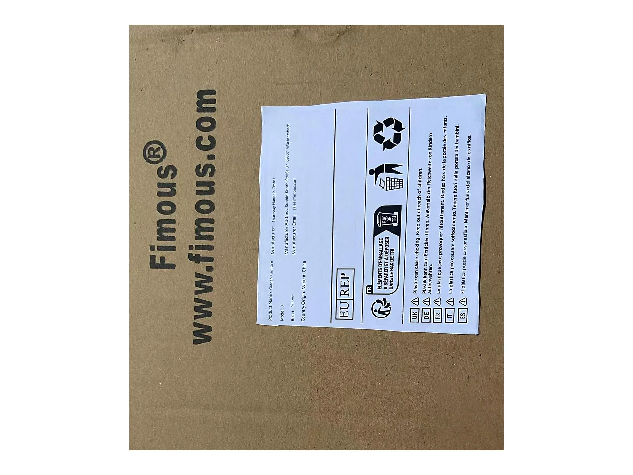 5pcs Ensemble de meubles de jardin en rotin ave Table à manger réglable en hauteur