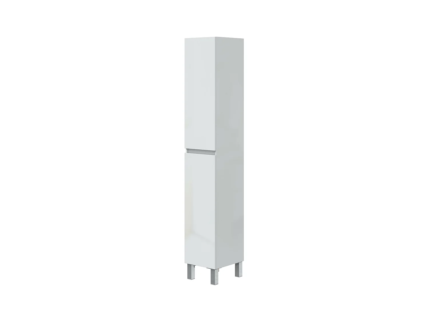 Colonne de salle de bain avec 2 portes sans poignée coloris blanc - Longueur 30 x Profondeur 35 x Hauteur 182 cm