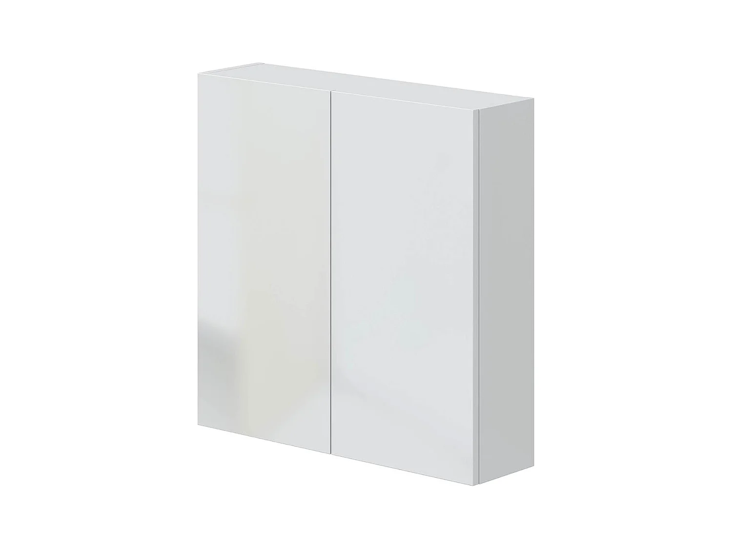Armoire suspendue de salle de bain 60 cm avec 2 portes coloris blanc - Longueur 60 x Profondeur 16 x Hauteur 60 cm