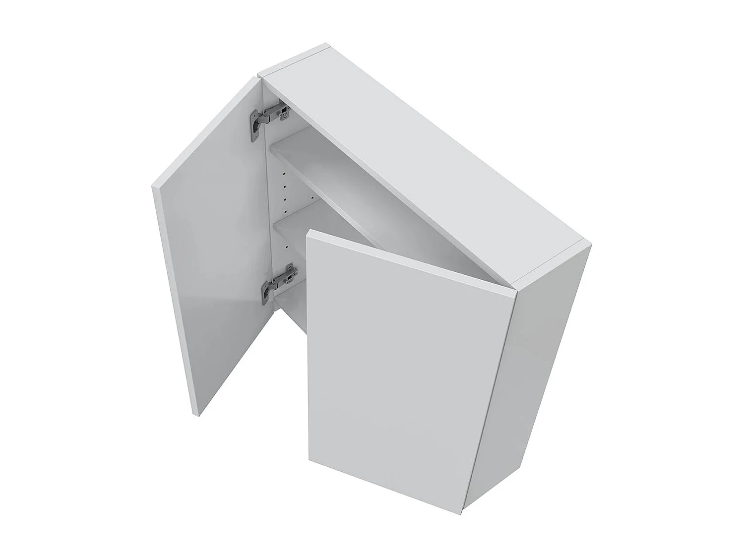 Armoire suspendue de salle de bain 60 cm avec 2 portes coloris blanc - Longueur 60 x Profondeur 16 x Hauteur 60 cm