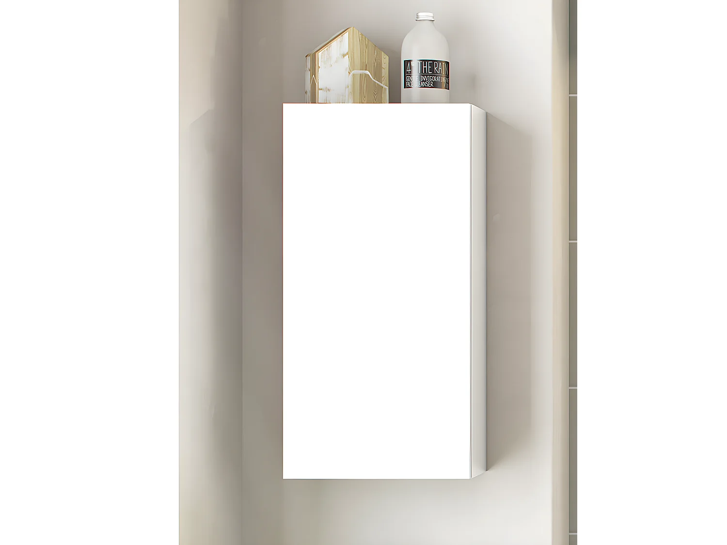 Armoire suspendue de salle de bain 30 cm avec 1 porte coloris blanc  - Longueur 30 x Profondeur 16 x Hauteur 60 cm