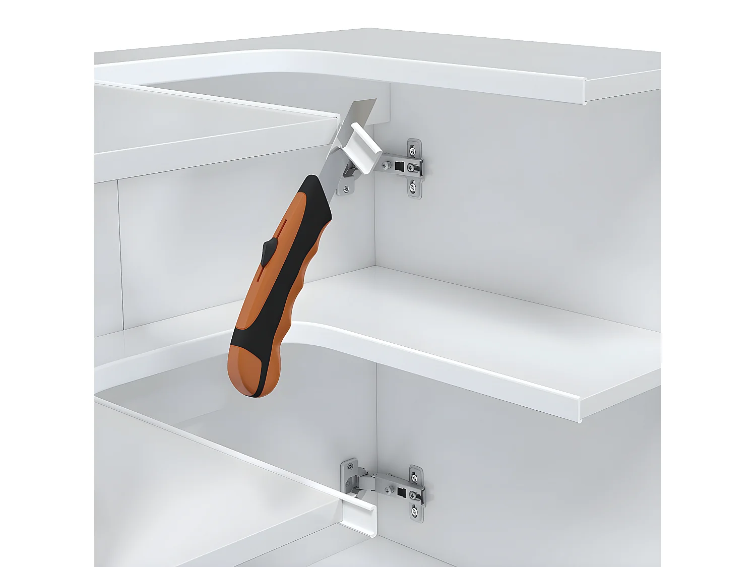 Meuble de salle de bain sous évier 60 cm avec 2 portes coloris blanc  - Longueur 60 x Profondeur 40 x Hauteur 63 cm