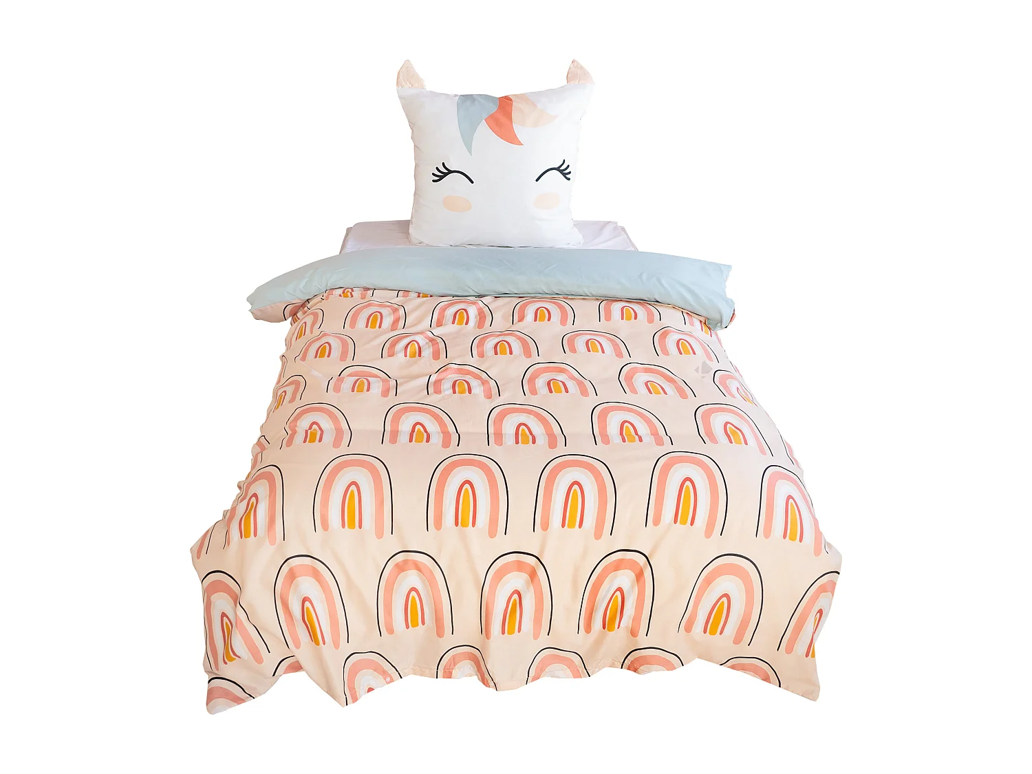 Parure de lit enfant MARANA 140x200 cm 100% polyester microfibre rose