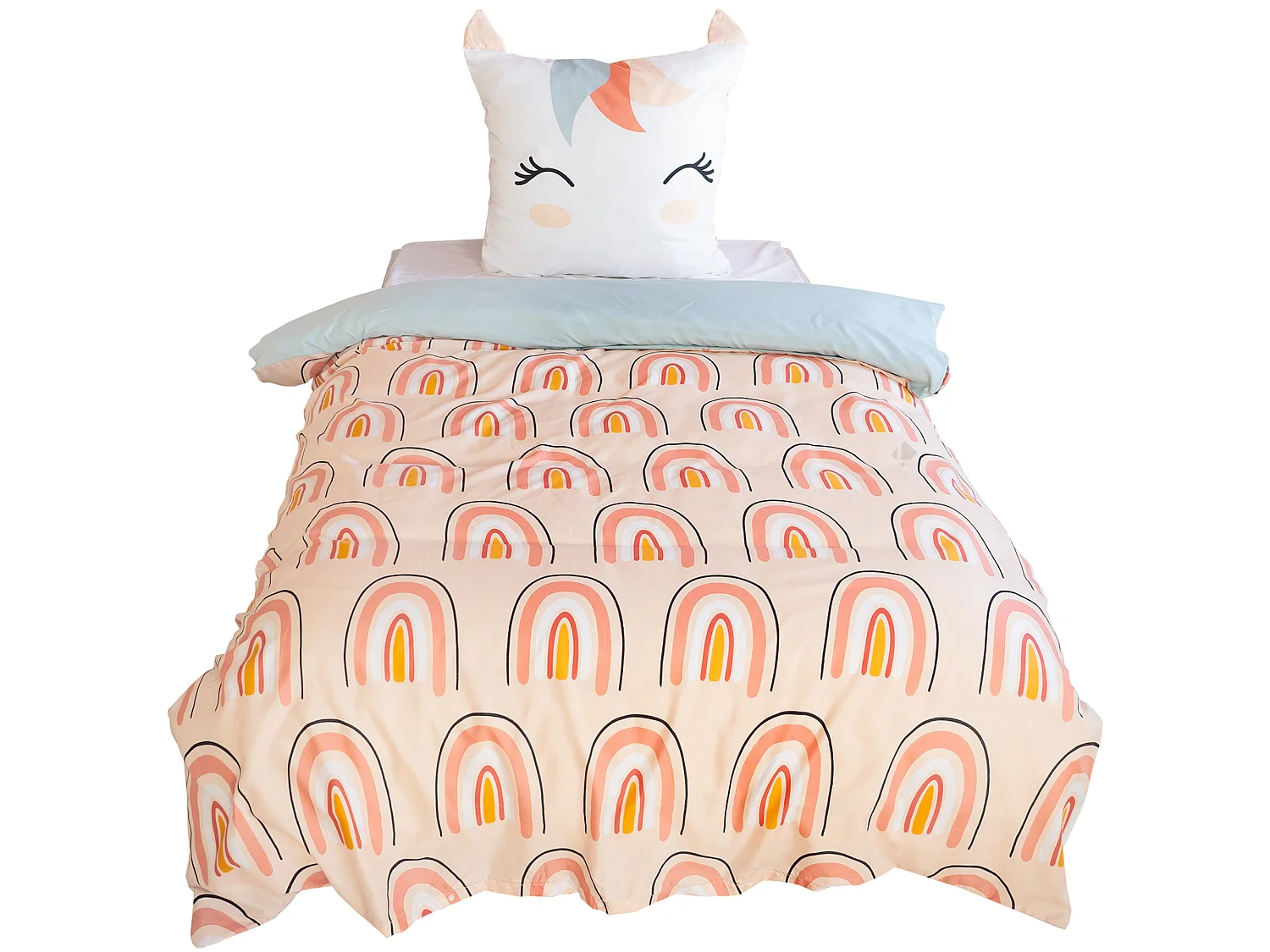 Parure de lit enfant MARANA 140x200 cm 100% polyester microfibre rose