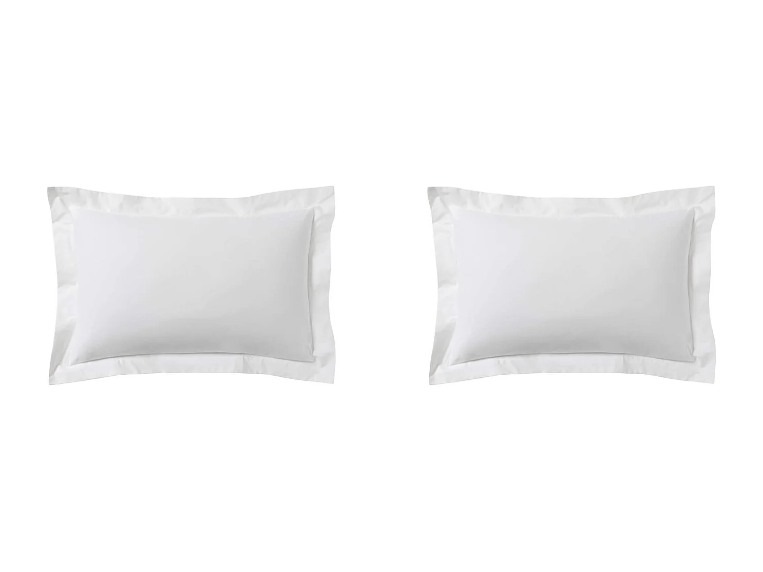 Lot de 2 taies d'oreillers percale blanc 50x70