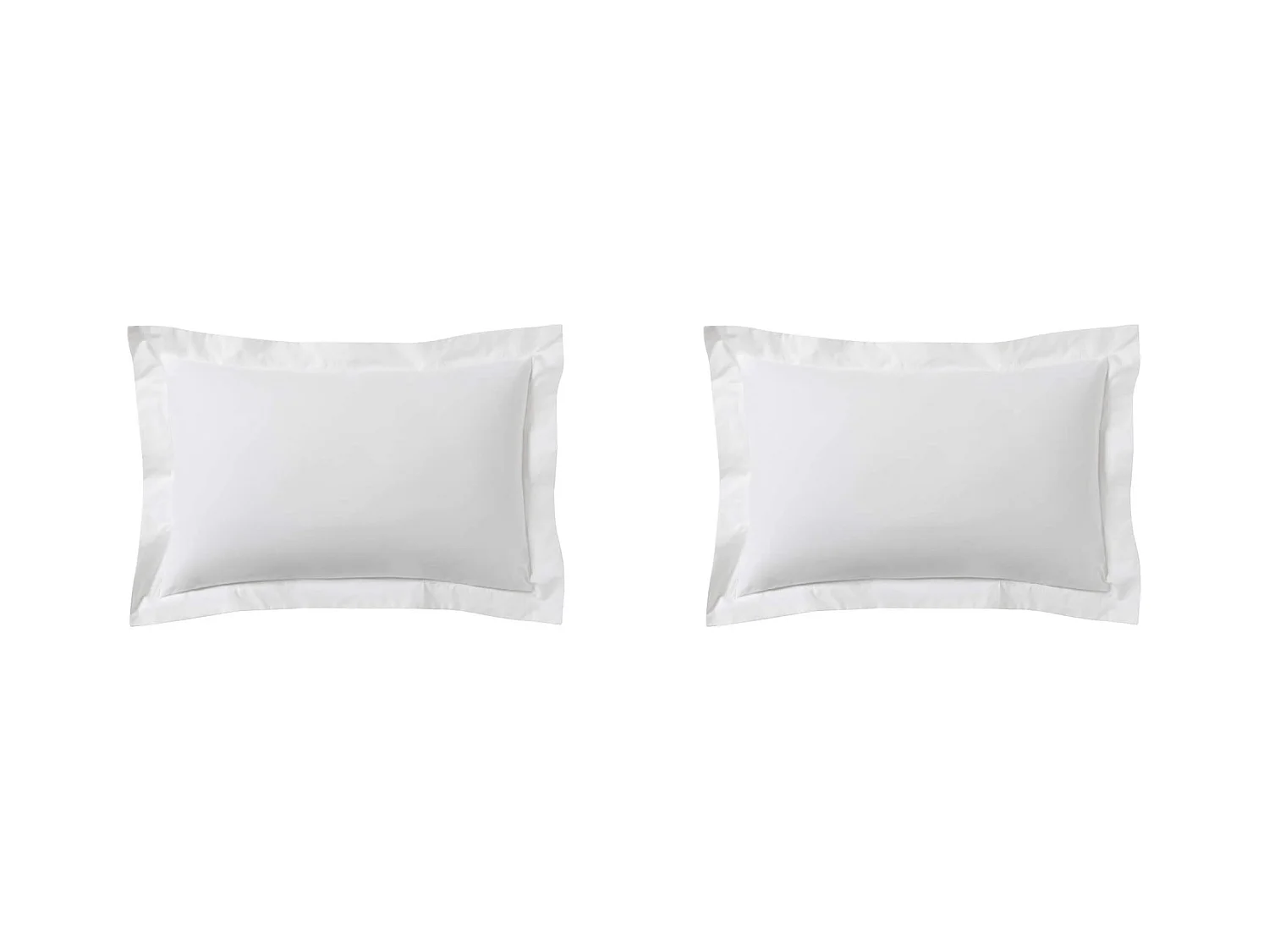 Lot de 2 taies d'oreillers percale blanc 50x70