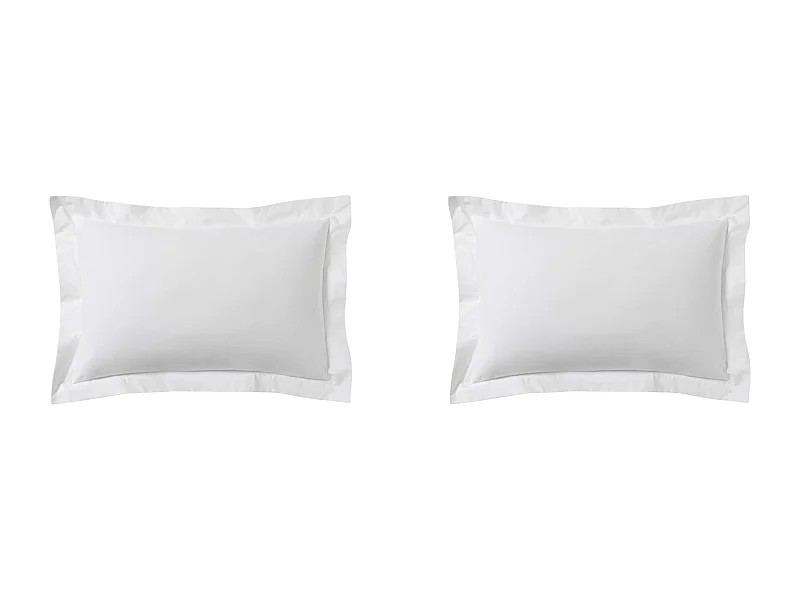 Lot de 2 taies d'oreillers percale blanc 50x70