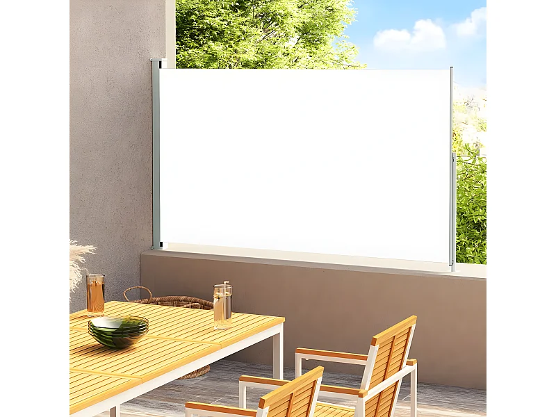 Auvent latéral rétractable de patio 220x300 cm Crème