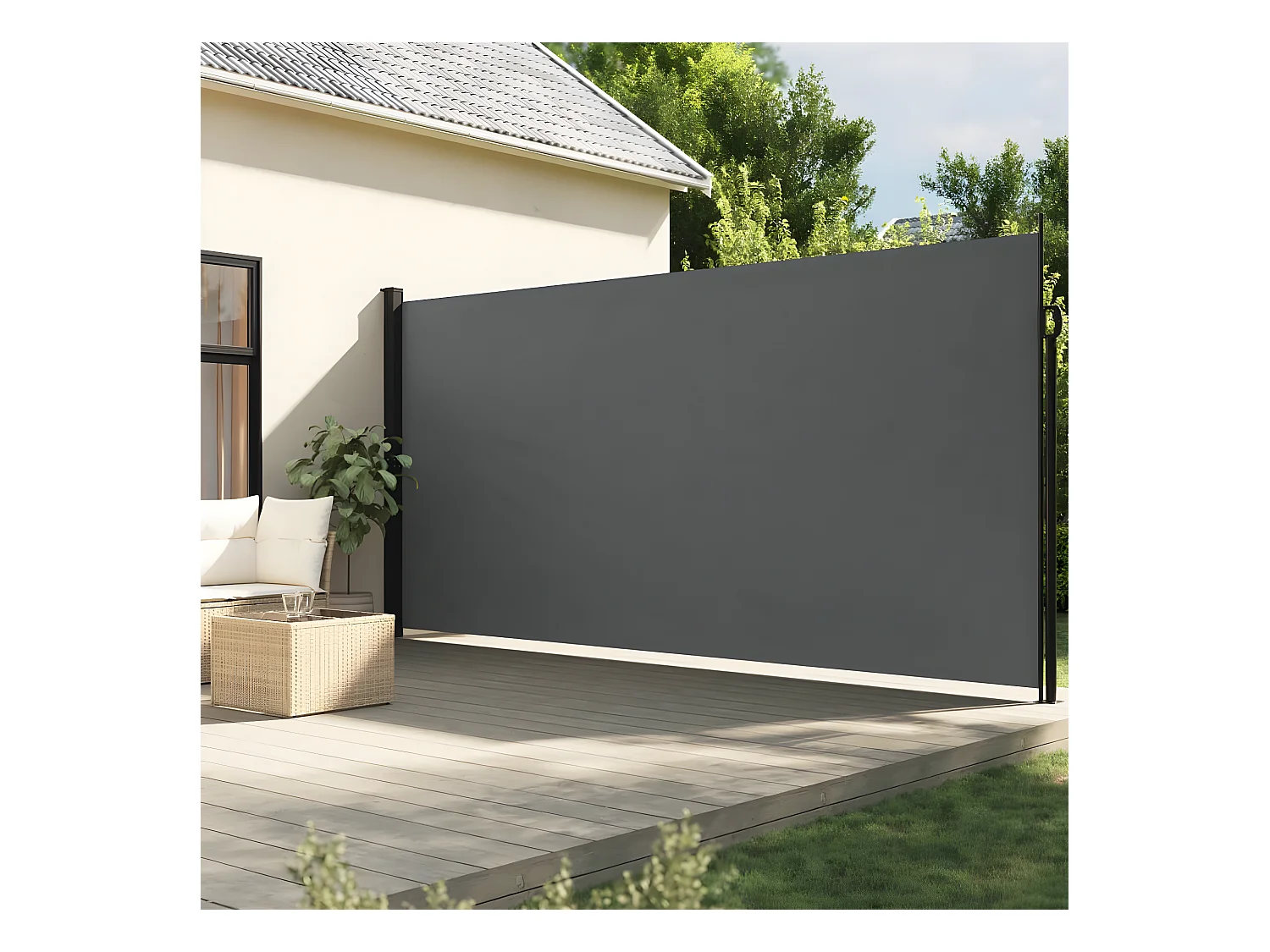 Auvent latéral rétractable anthracite 220x300 cm