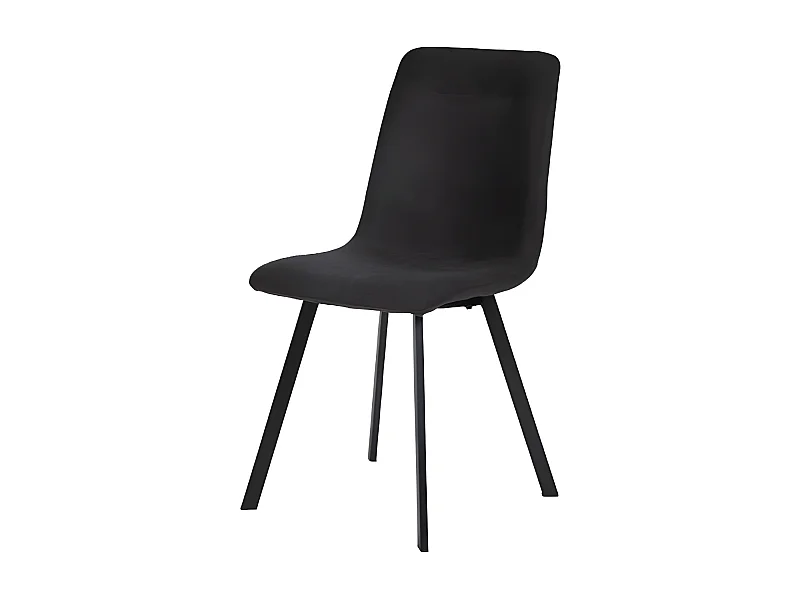 Chaise tissu gris foncé pieds métal