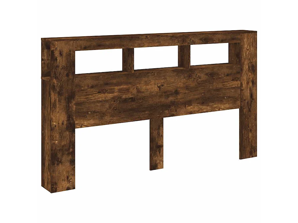 Tête de lit à LED chêne fumé 180x18,5x103,5cm bois d'ingénierie