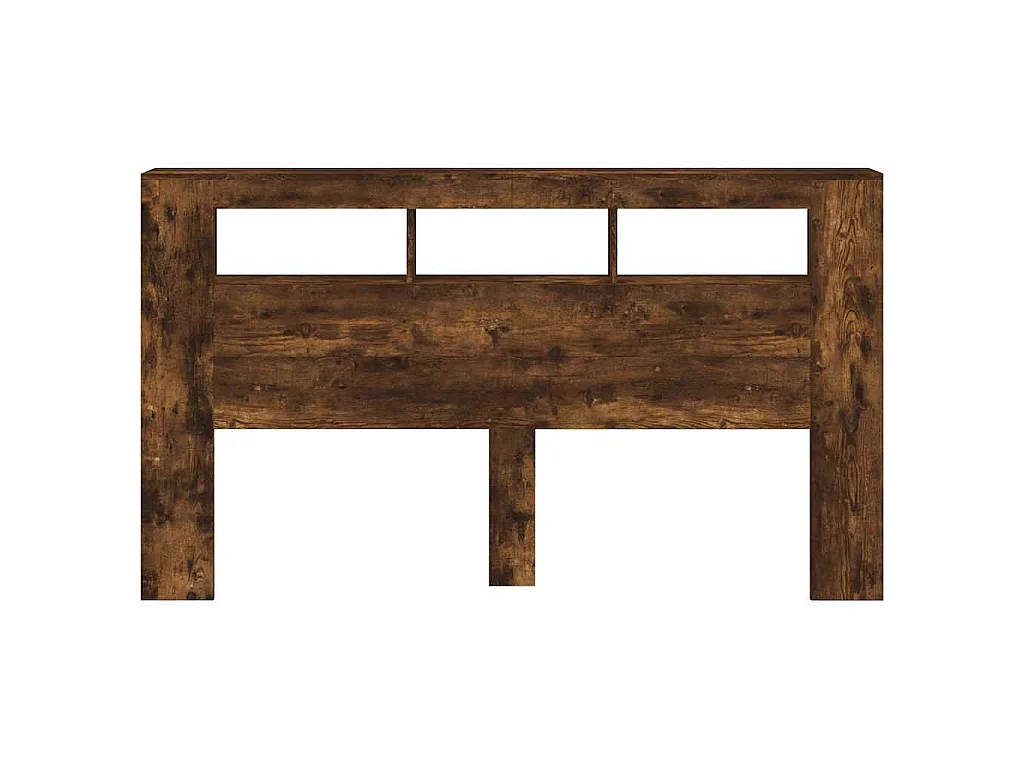 Tête de lit à LED chêne fumé 180x18,5x103,5cm bois d'ingénierie