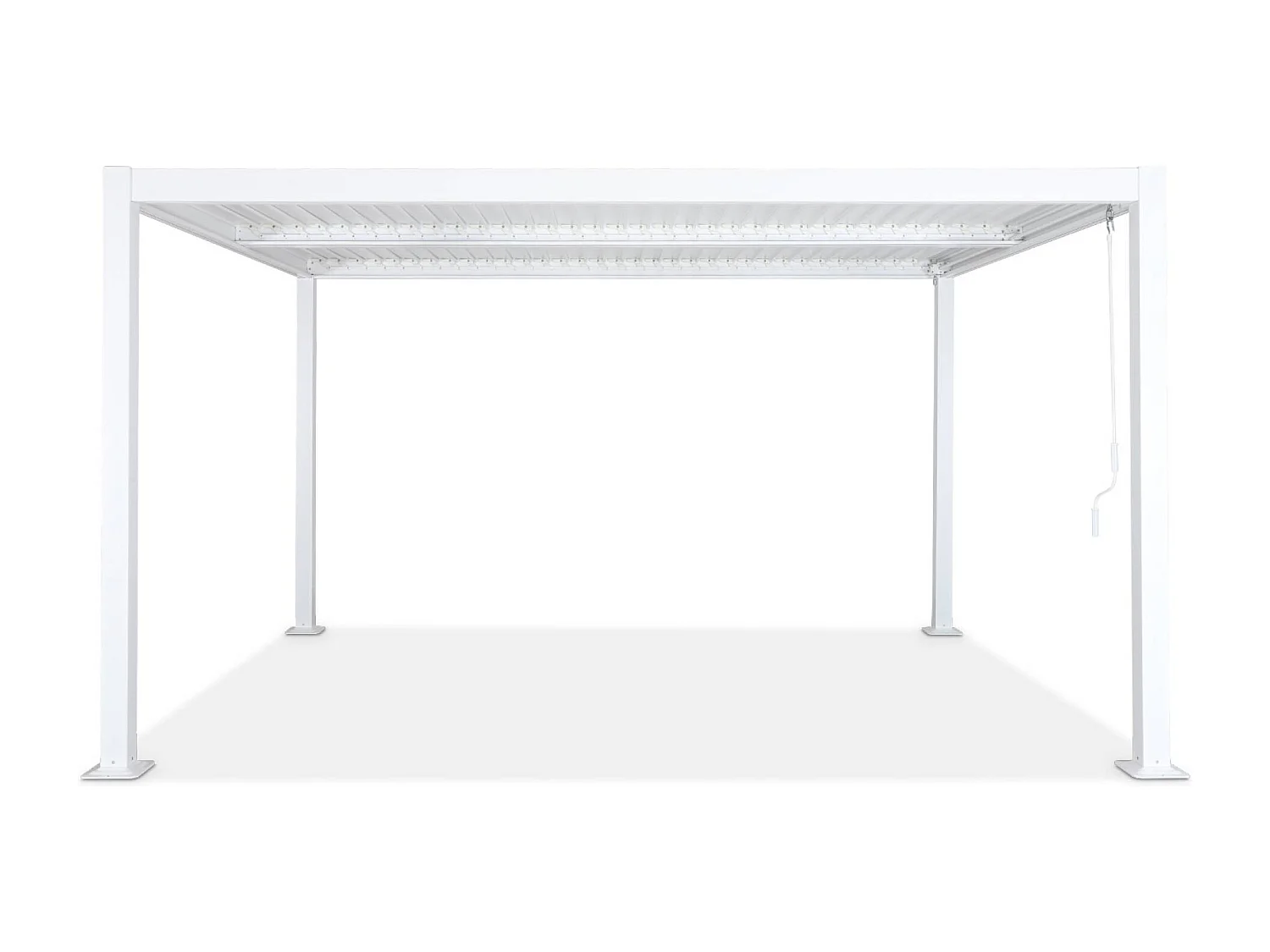 Pergola bioclimatique blanche. aluminium et acier. 3x4m. lames orientables