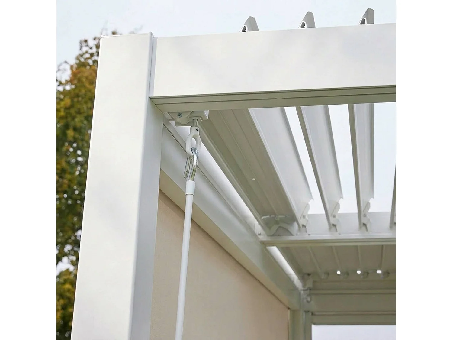 Pergola bioclimatica 3x4m in alluminio e acciaio, lamelle orientabili