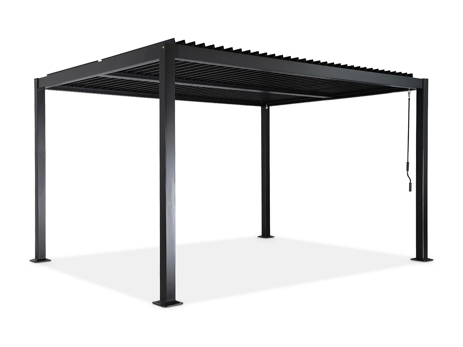 Pergola bioclimatique noir. aluminium et acier. 3x4m. lames orientables