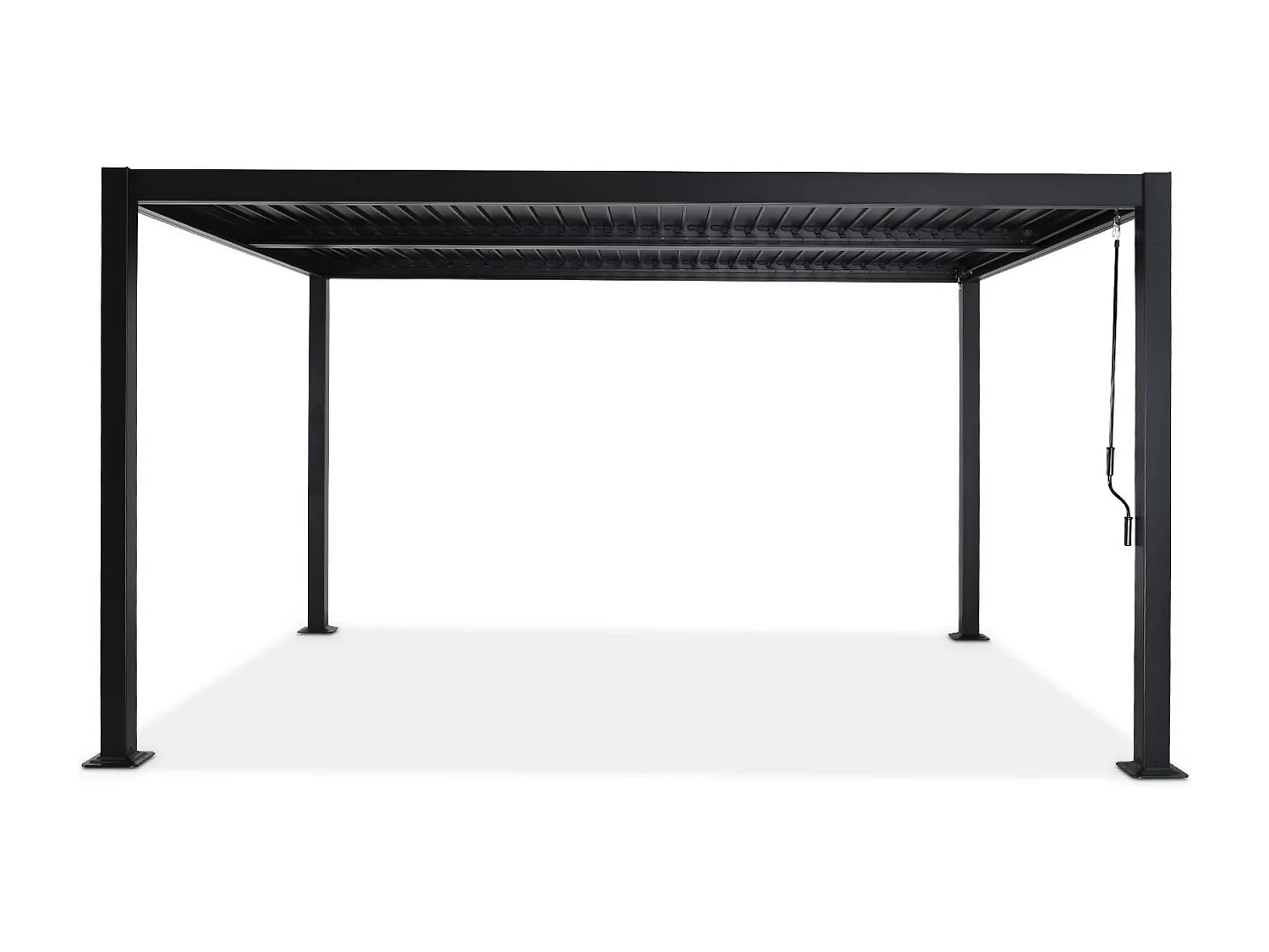 Pergola bioclimatique noir. aluminium et acier. 3x4m. lames orientables