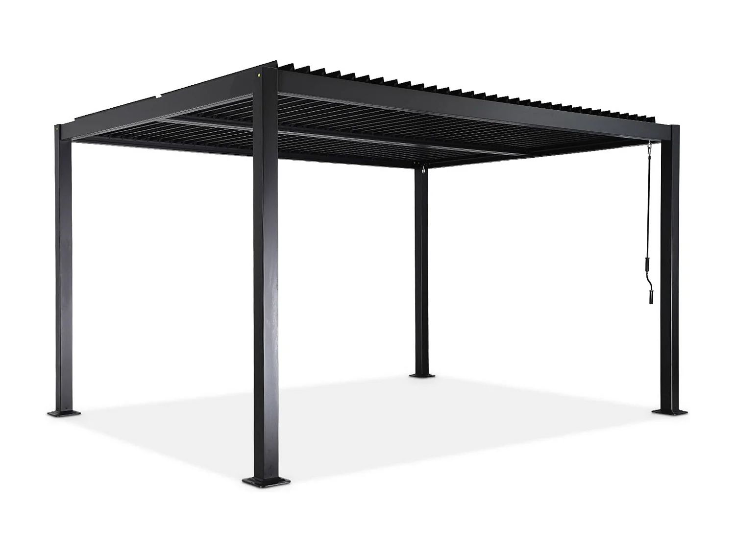 Pergola bioclimatique noir. aluminium et acier. 3x4m. lames orientables