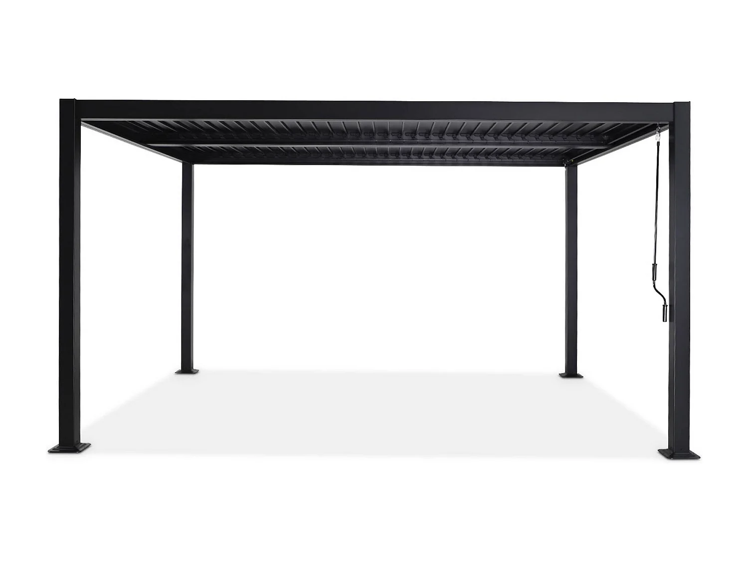 Pergola bioclimatique noir. aluminium et acier. 3x4m. lames orientables