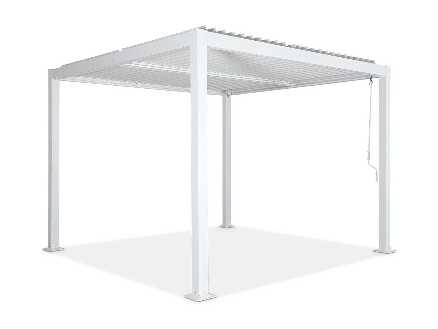 Pergola bioclimatica 3x3m alluminio e acciaio, lamelle orientabili,
