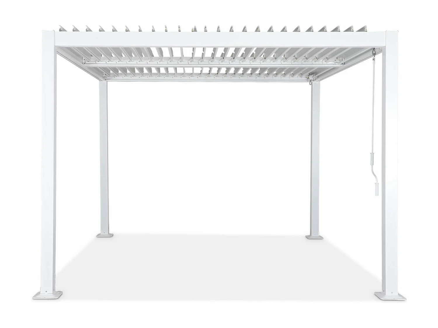 Pergola bioclimatica 3x3m alluminio e acciaio, lamelle orientabili,