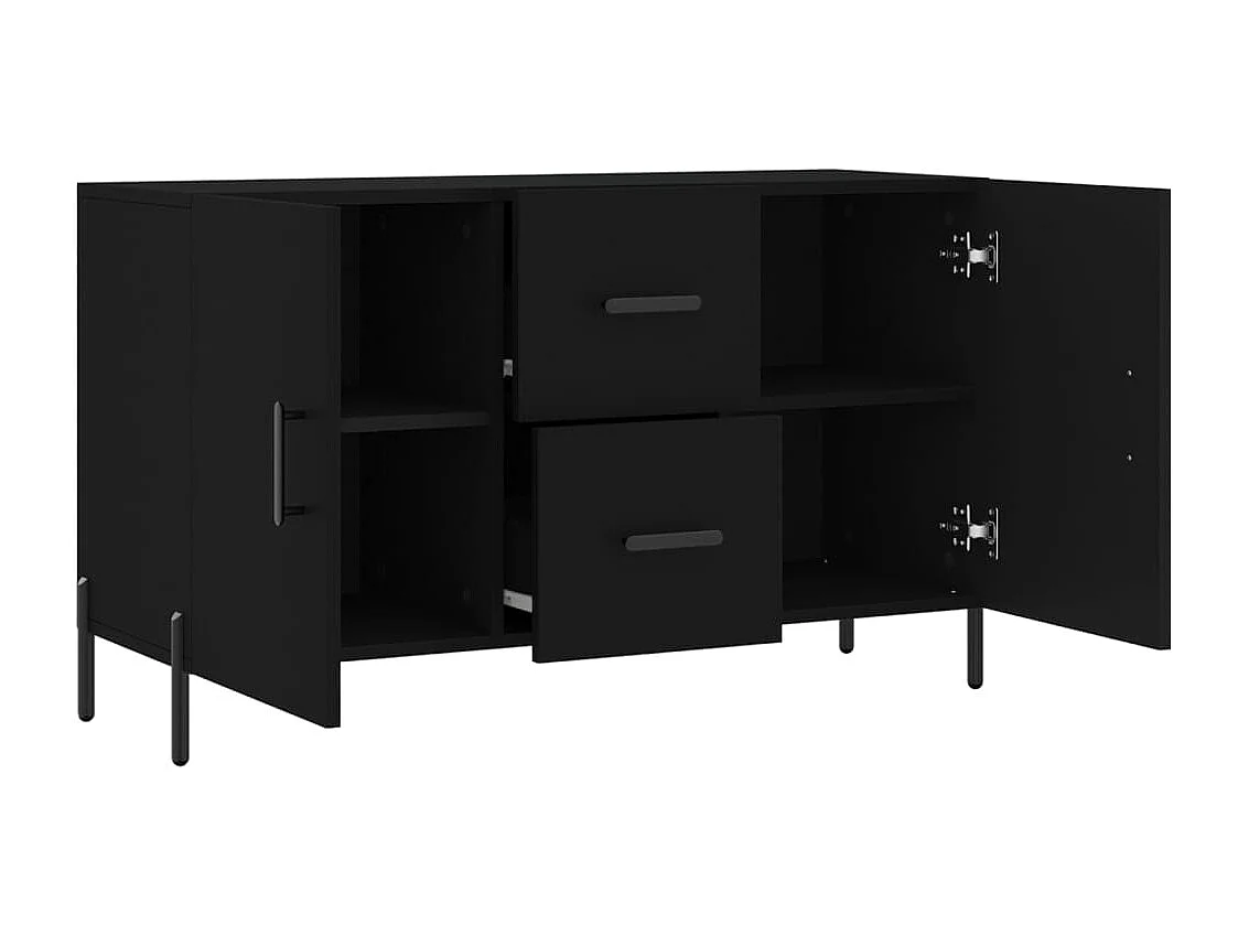 Buffet noir 100x36x60 cm bois d'ingénierie