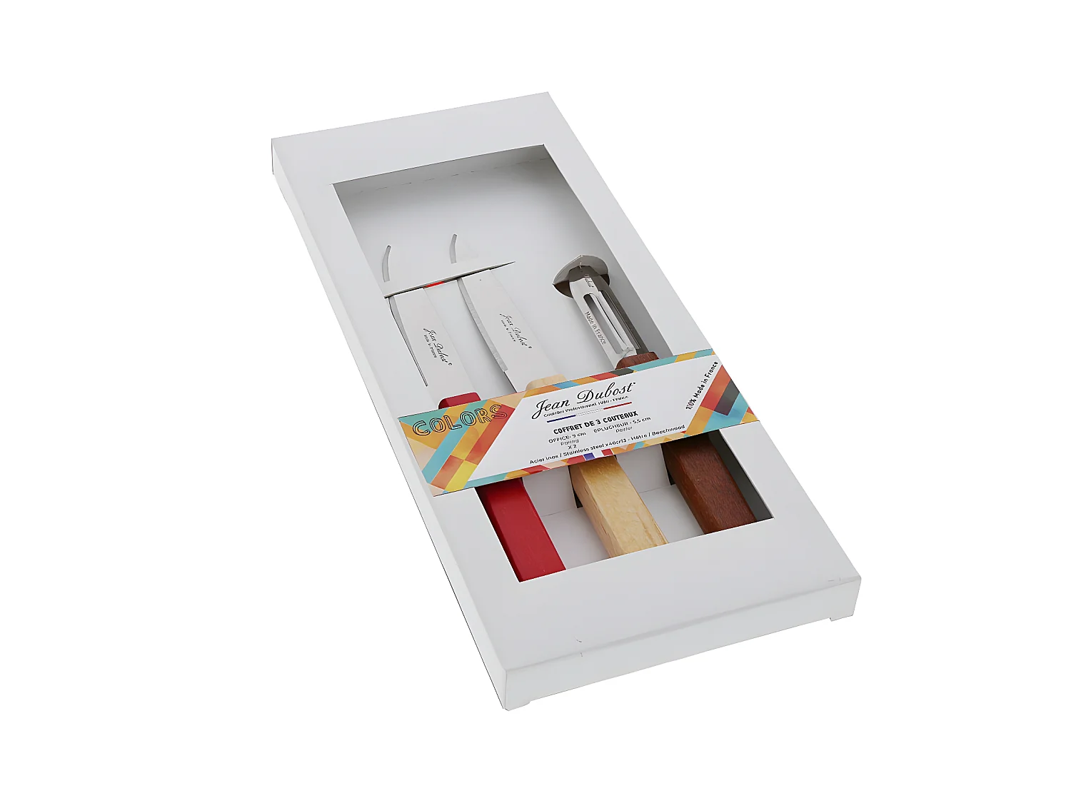 Set de 3 pièces, 2 couteaux d'office et un éplucheur
