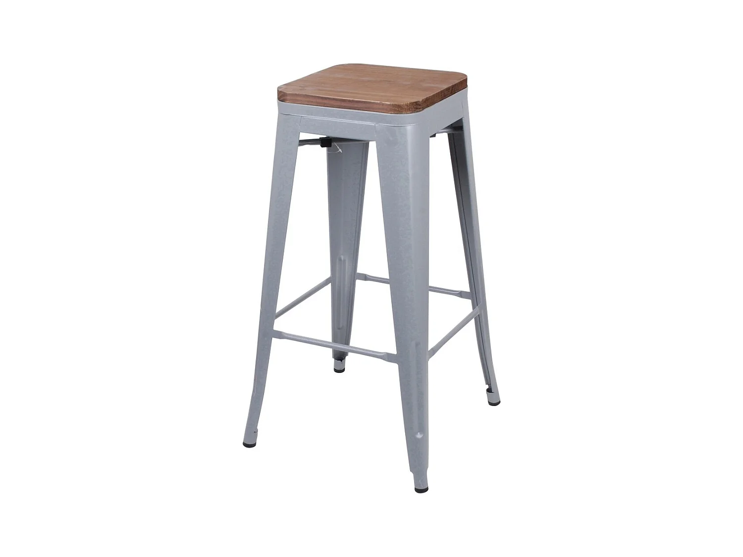 Lot de 4 tabourets de bar style vintage en métal, coloris gris – Collection LIVE
