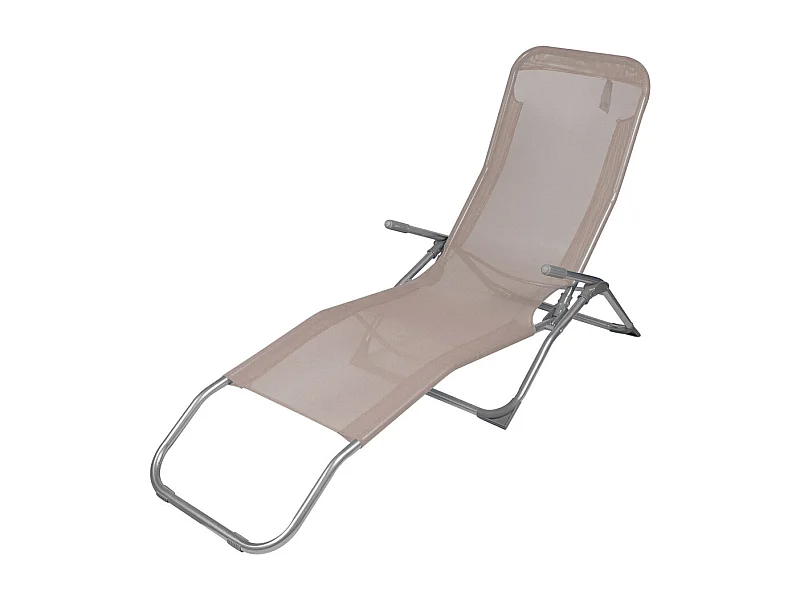 Chaise longue / Bain de soleil coloris taupe 140x95x61 cm