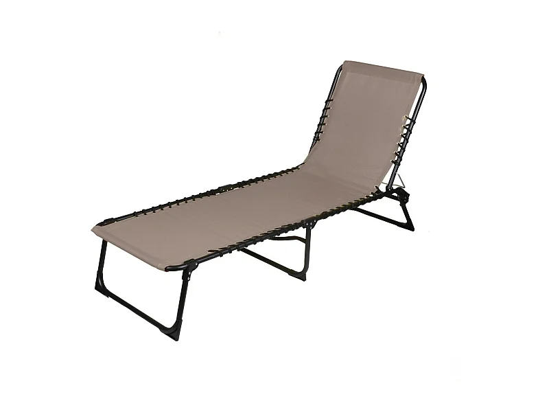 Chaise longue / Bain de soleil coloris taupe 187x85x56 cm